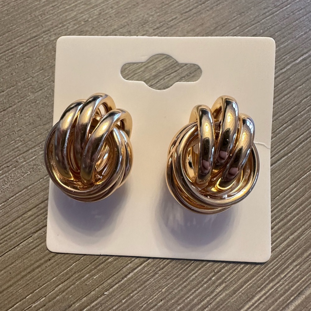 NWOT REVOLVE Gold Knot Earrings - Picture 2 of 2